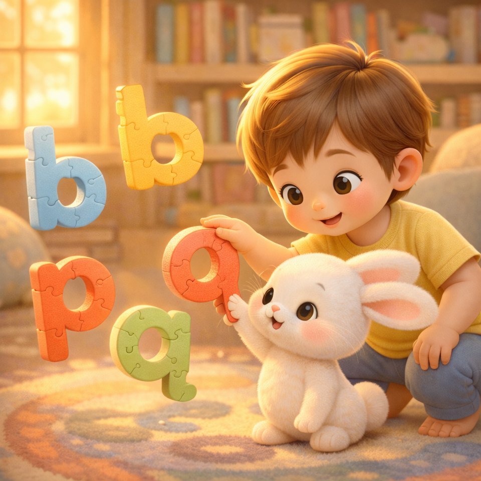 Letras que se Parecen: b, d, p, q sin Confusión